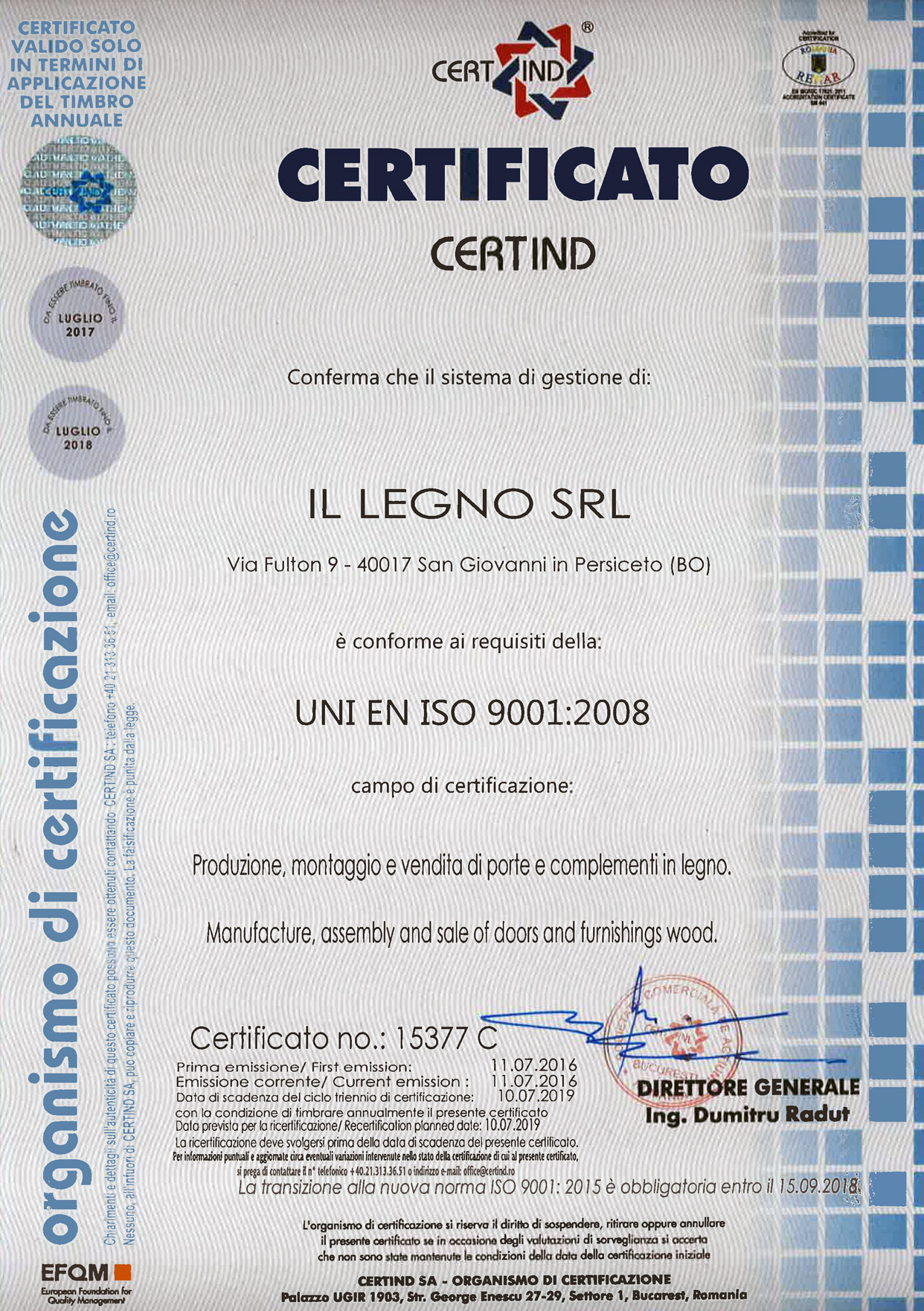 italialegno certificazione