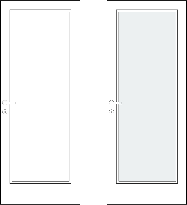 varianti compositive porte in legno serie tamburate 519