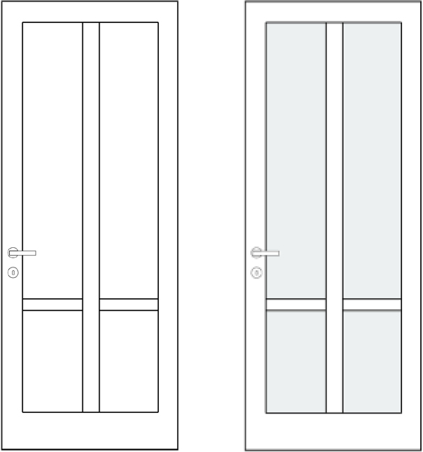 varianti compositive porte in legno serie style 234/2