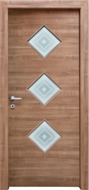 PORTE INTERNE IN LEGNO - LINEA BASIC - mod 553 - TRE ROMBI VETRO